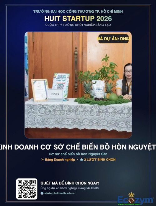 Bình Chọn Dự Án DN03: Khởi Nghiệp Xanh Cùng Bồ Hòn Nguyệt San Ecozym