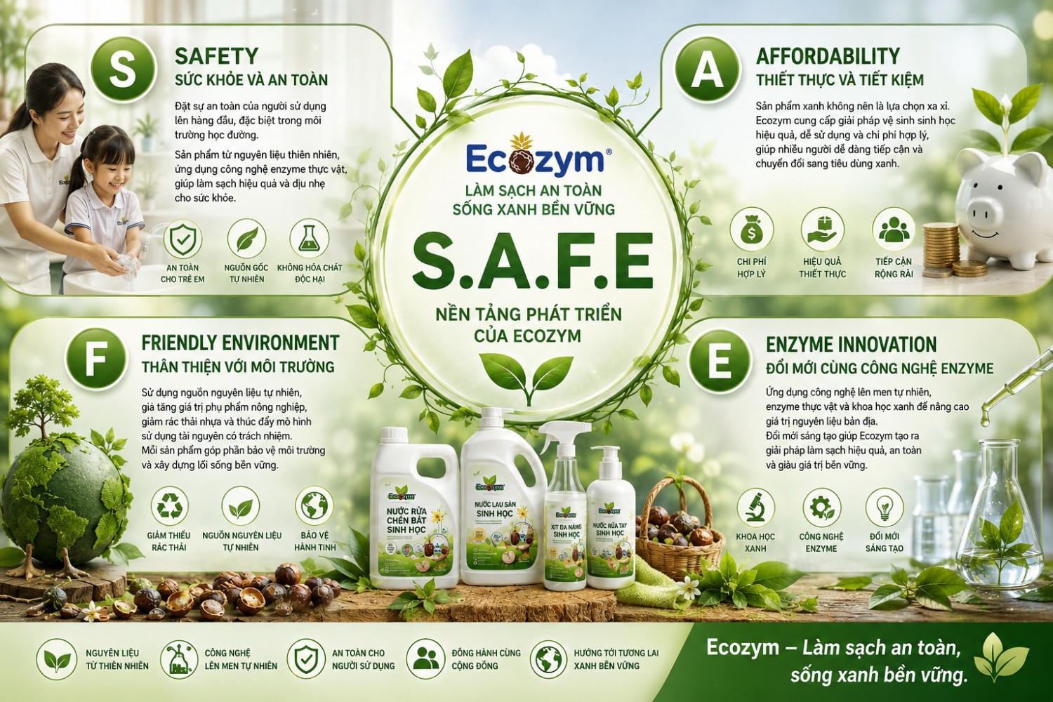 GIÁ TRỊ S.A.F.E – NỀN TẢNG PHÁT TRIỂN CỦA ECOZYM